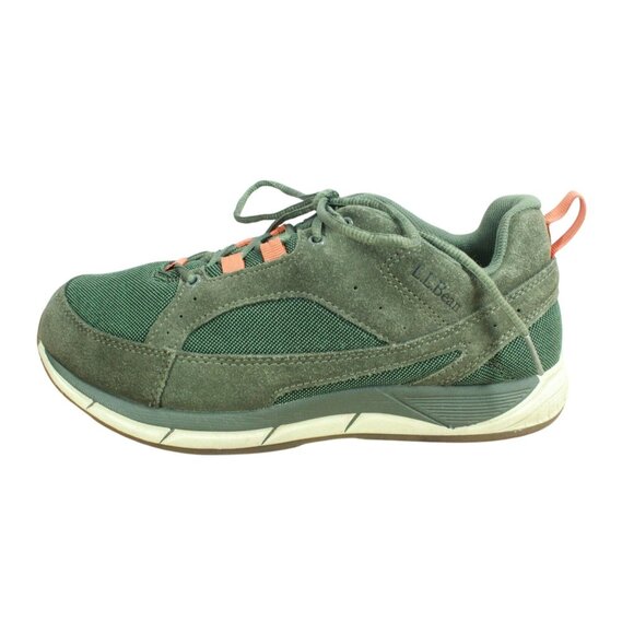 LL Bean Men's Green Suede Mesh Padded Collar Fitness Walking Shoes Size 9 Wide - Picture 1 of 9